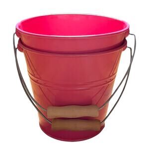 GALVANIZED METAL BUCKET SET (2) PINK, GREAT FOR EASTER AND GARDENING!